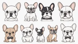 Cartoon French bulldog