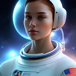 A girl with a dream of going to space one day and a bright future at head of her, futuristic