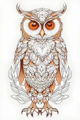 Outline art for owl full body ,color book, sketch style, white background,clean lines,no shadows and we'll uotlined, low details