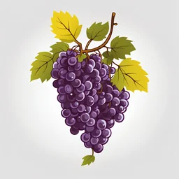 2D vector graphic of grape, primary color, white background