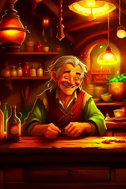 [coffee] In the Inn, the smiling hobbit worked behind the bar. Though small in stature, none was more joyful in service. His eyes, bright as sunrise and always upturned in mirth, inspected beans from distant lands. From the machine poured drinks like liquid gold. Each shot drew from him a chuckling sniff, scents of exotic hills filling his head. With care he textured cream, lips still smiling as lofty peaks crowned. Patrons gathered round pots steaming, laughter echoing as in a hobbit-h