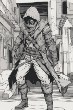 male human rogue adventurer in a city