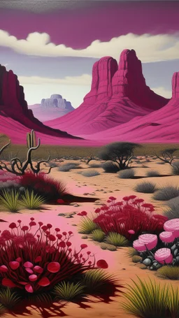 A magenta desert near a Karoo painted by Edward Hicks