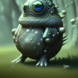 Cute fluid ink creature, big black eyes, unreal engine 5, 8k resolution, photorealistic, ultra detailed