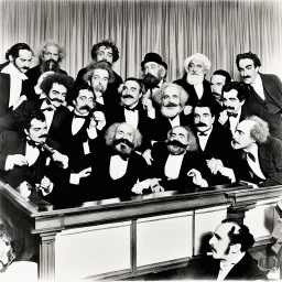 Karl Marx performs with the rest of the Marx brothers