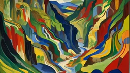 Variegated canyon painted by Wassily Kandinsky