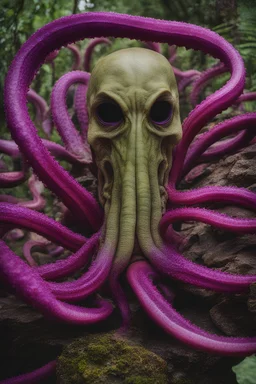 Long, thick purple tentacles, not a person