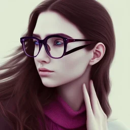 a teenage girl in a glasses store trying on glasses , dramatic, dramatic lighting, volumetric lighting, hyperrealism, 8k, high quality, photorealistic, lot of details