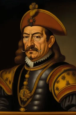 General Don José de San Martin pintado con el estilo de Da Vinci