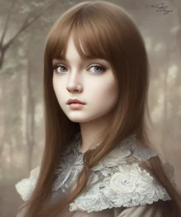 intricate, elegant, sharp focus, illustration, detailed eyes, digital painting, concept art, matte, art by wlop and artgerm and ivan shishkin and andrey shishkin, masterpiece, young and cute ukrainian girl, adorable, round face