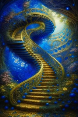 77. Staircase around a mighty tree spiral staircase of lapis lazuli to heaven, Baroque, epoxy sola, covered with flowers, Empire style, Gothic, botanical fantasy, deep drawing, full detail, bright colors, pearls, opal, bottom view, fabulously, incredibly beautiful, colored plaster, powder explosion, colored splashes, hyperrealistic, high resolution, professional photo, fashion magazine