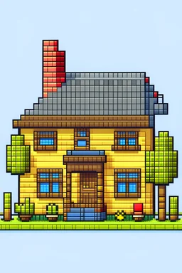 house pixel art like a pokemon house