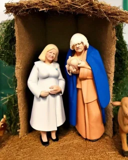 Boris Johnson and Liz Truss as a nativity scene