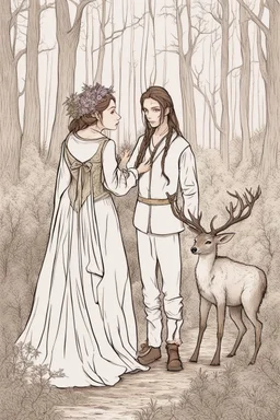 "my dear Alina, I need you to convince your mistress to help me: we need to go together in the forest, look for a deer and cast a very specific spell on it. I will tell you more in a minute, but first please tell the witch I need her help" "I'm afraid I can't do such a thing, because my master has forbidden me to harm anyone." "But surely you could try to persuade her?" "No, because she is too stubborn and I think she will only become angry with me. > turn to the witch and say: "Lady witch, I