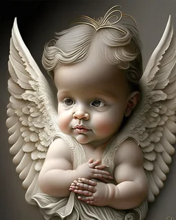 Design of a baby girl in the form of an angel