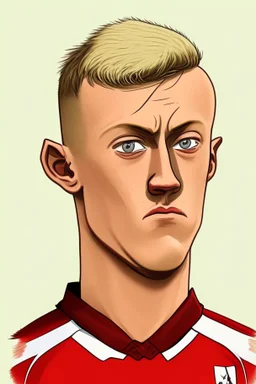 James Ward-Prowse English football player ,cartoon 2d