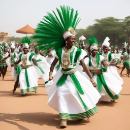 [white and green] niger parade dance carnaval