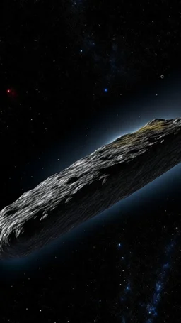 critical point abstract in the galaxy a huge cigar spaceship 13Atlas comet, show the whole object in the picture