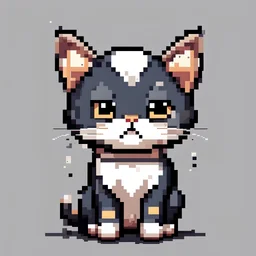 A pixel art cute cat .