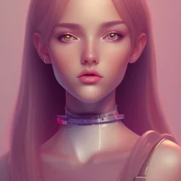 isometric clean art of super cute girl, soft lighting, soft pastel gradients, high definition, 3d icon clay render, blender 3d