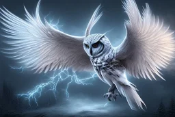 snow winged OWL lightning