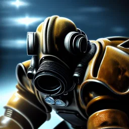 Clear Focus, High resolution, power armor, fallout, atomic-bunker, gasmask, extremely detailed digital painting, extremely detailed face,