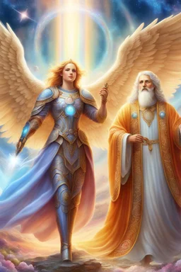 intergalactic,angels, beaux paysages fleuris,rainbows