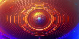 Vector technology abstract background with dynamic amorphous vector flowing gradient particle water curve waves and modern red, yellow, orange lines. Retro futurism geometric, cyberpunk.