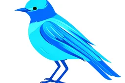 Real Blue bird vector style, solid color