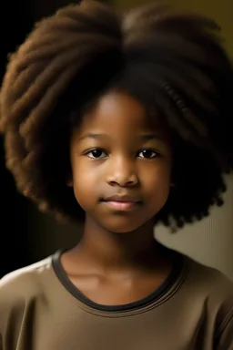 10 years old black girl with afro hair