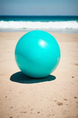 Turquoise beach ball, old kodachrome, scratches, bokeh