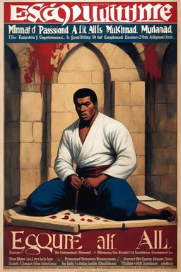 "SHOCKING BLOODY" Guillotine medieval magazine cover: Esquire: The Passion of Muhammad Ali