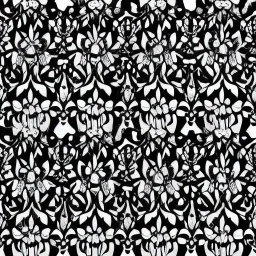 Pattern flowers black and white