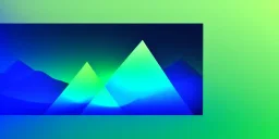 3d rendering. Abstract futuristic neon background. Fantastic landscape with glowing geometric triangular frame and mountains