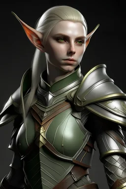 realistic female elf wearing armor