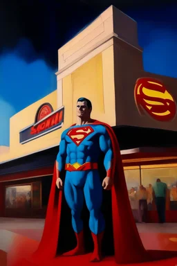 Superman at the casino oil canvas