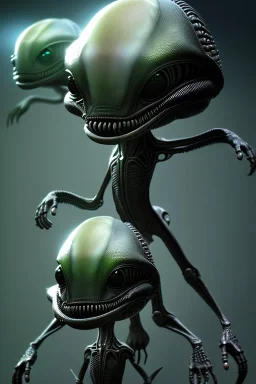 full length aliens clean art NFT, blender 3d