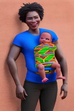 futuristic baby carrier in Kente, rusted clocks eyes, cinematic, scaffolding, ghana flag, african pattern symbols, black star, engraved, 8k quality