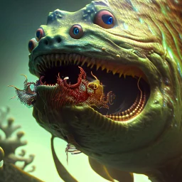 fluid ink angler fish creature, unreal engine 5, 8k resolution, photorealistic, ultra detailed