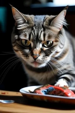 cat eat meat