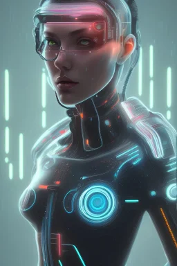 cyberpunk, head, women, portrai, tron, cyborg