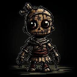 voodoo doll drawn in the art style of Darkest Dungeon