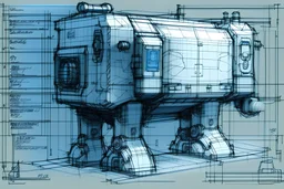 Blueprint concept art sketch: robotic steel trunk from elefant, with eye in trunk