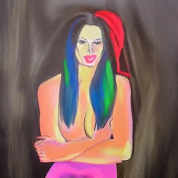 Full body portrait, painting, medium shot lady LuxuriousBaddie