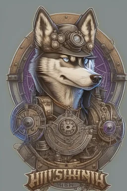 steampunk husky gamer logo tambs