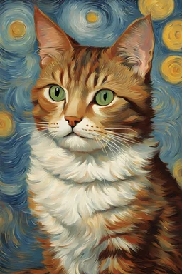 Portrait of a cat by Van Gogh