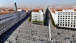 A Tesla semi-truck is racing at top speed, across the 'Plaza de la Constitución', in the city of Mexico. CINEMATIC. WIDE ANGLE LENS. PHOTO REAL.