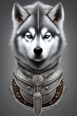 silver steampunk husky viking