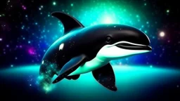 Зшсегку of pretty killer whale on space background