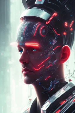 cyberpunk, head, men, portrai, tron